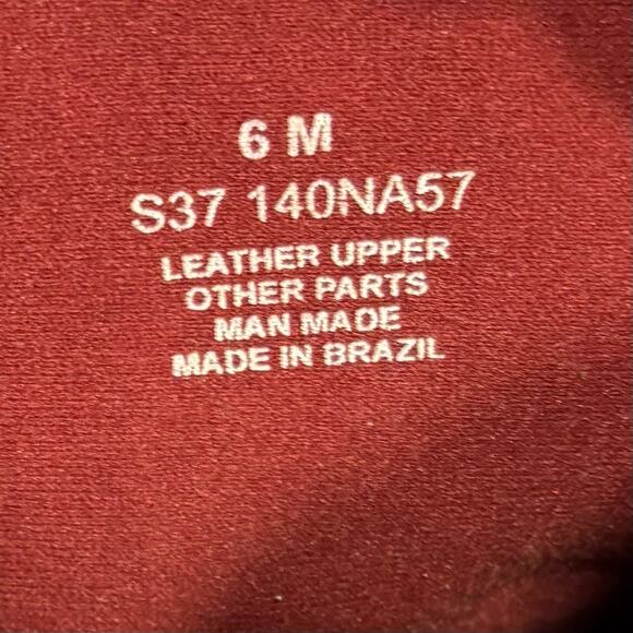 90s Y2K Vintage Naturalizer chunky Red Leather Square Toe Ankle Boots Women’s 6 - Picture 5 of 8